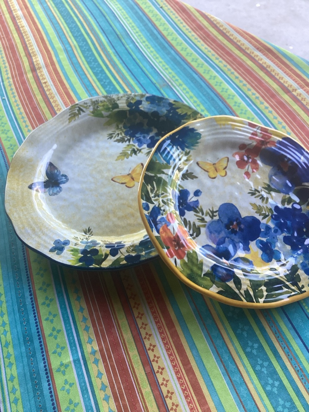 Pier 1 Imports Butterfly Floral Plates - set of 5 in two sizes